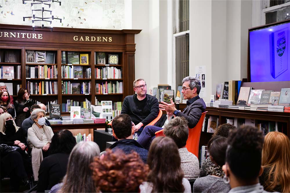 robert camuto talks with Jeff Porter at rizzoli