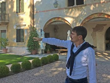 Tommasi president Pierangelo Tommasi looks over the grounds of the historic Villa De Buris, aging cellar for a new Amarone and site of a future hotel and wine bistro.                                                                (Robert Camuto)