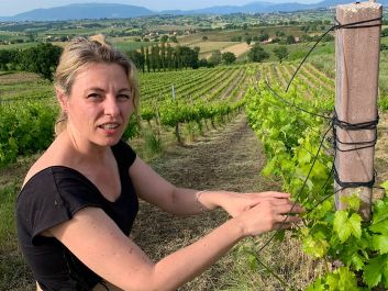 Labor-intensive work in the vineyards is helping to tame Sagrantino’s tannins, but Giusy Moretti of Moretti Omero winery says the involvement of more women in winemaking has also helped shift the style.                                                                (Robert Camuto)