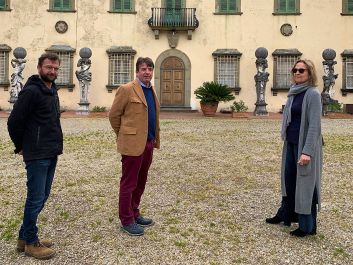 Gaddo, Filippo and Beatrice are among the Contini Bonacossi family members carrying on winemaking work that dates to Renaissance times while continuing to innovate with new bottlings.                                                                (Robert Camuto)