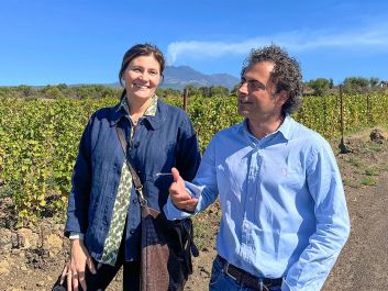 Italian vintner Gaia Gaja, her family and Sicilian winemaker Alberto Graci are making white wines from Carricante, along with Etna reds from Nerello.                                                                (Robert Camuto)