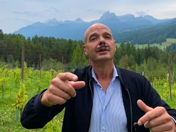 Vintner Gianluca Bisol likes to take on a challenge, such as figuring out what grapes are hardy enough to grow in the heights of the Dolomite Mountains.                                                                (Robert Camuto)