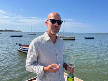 Russo in Officina's tasting room