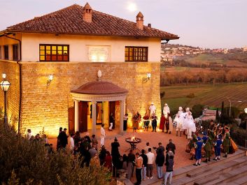 Brunello Cucinelli's Renaissance-era themed event featured tastings and a symposium on sustainability in wine at the theater at Castello di Solomeo.                                                                (Courtesy of Castello di Solomeo)