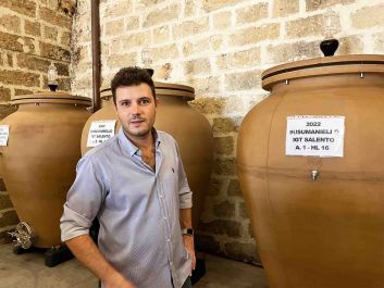 Alessandro Falvo in Masseria Li Veli's winery