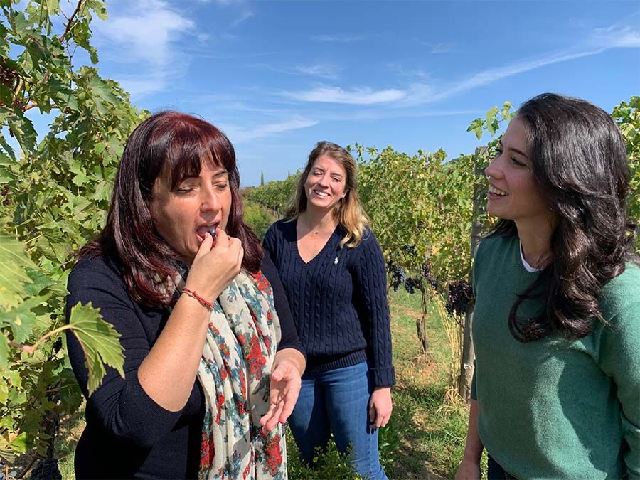 Gigliola Giannetti and her daughters Viola and Sofia at Le Potazzine