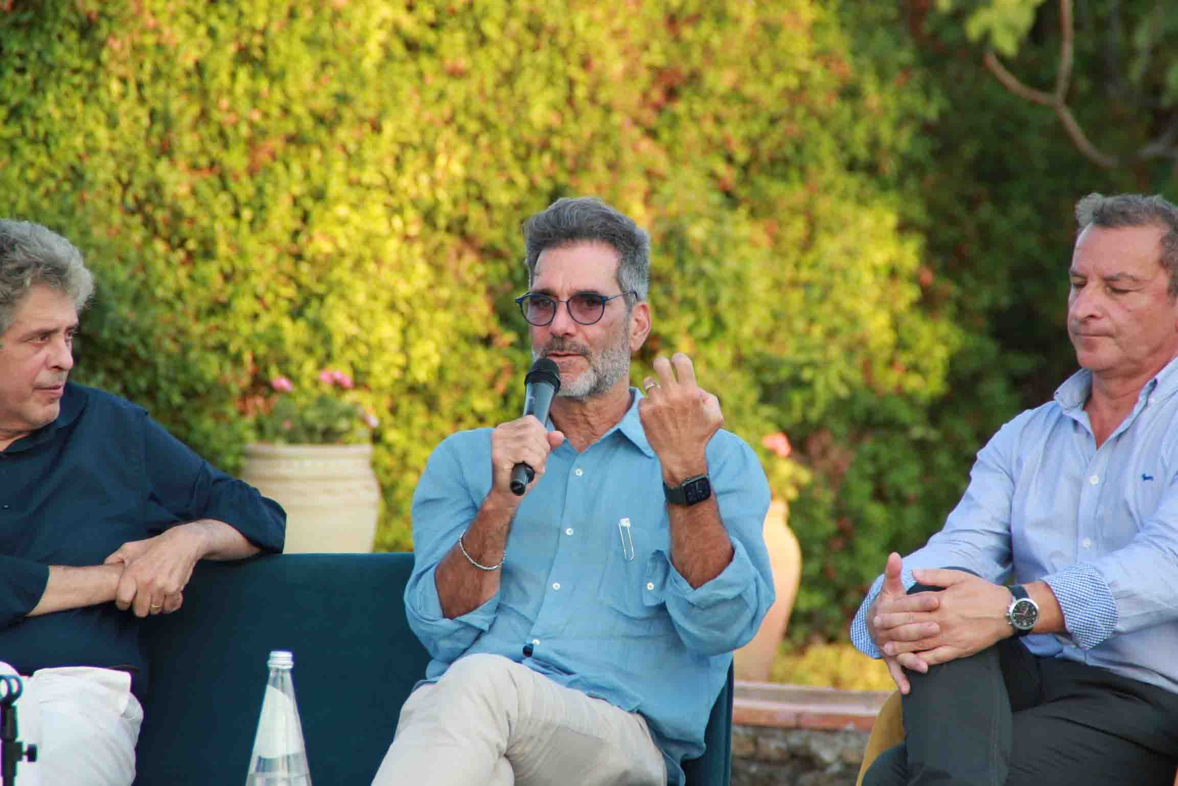 Robert Camuto with the Etna DOC at Etna Urban Winery, Sicily